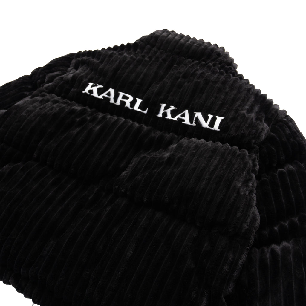 KARL KANI CORDUROY PUFFER JACKET – BLACK (W)