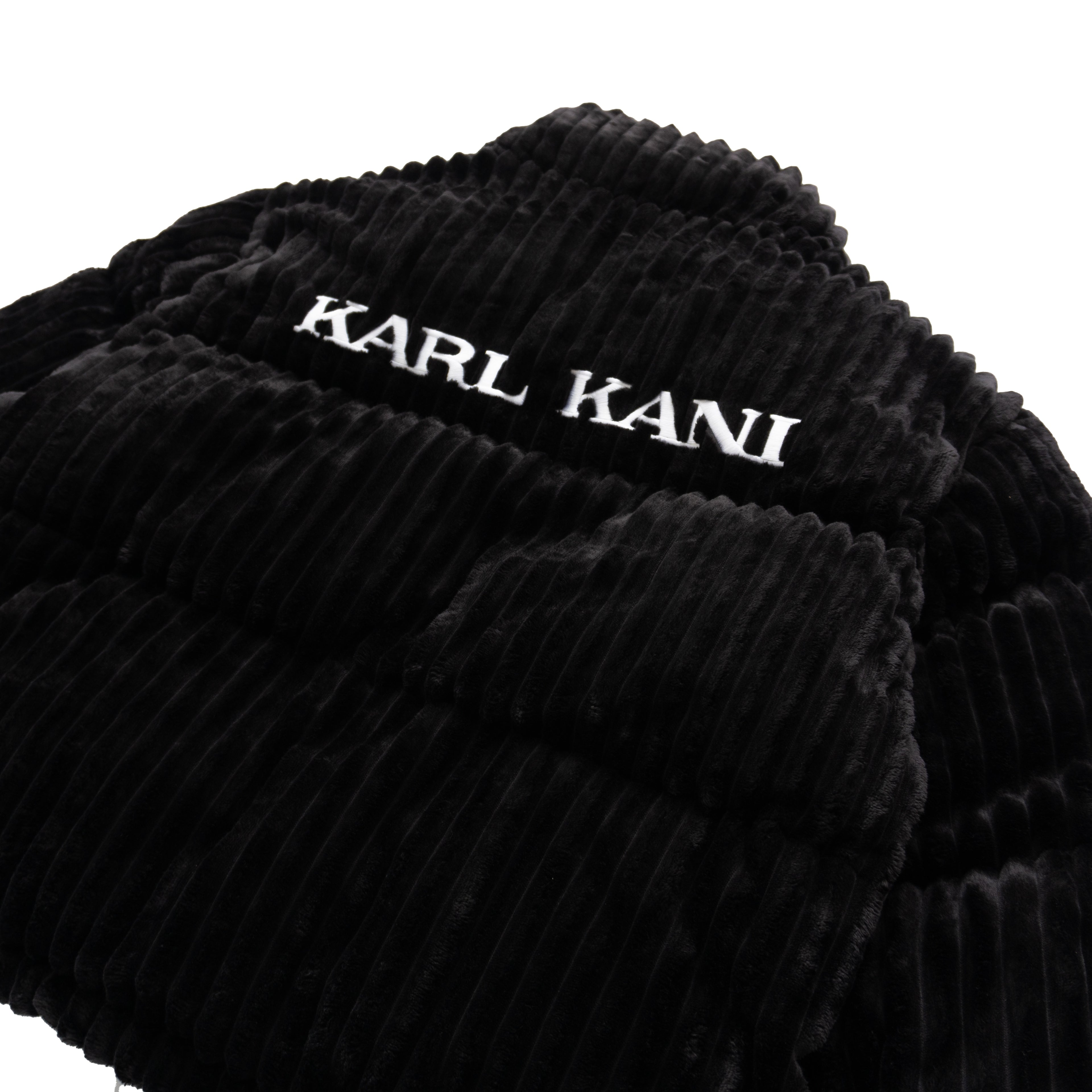 KARL KANI CORDUROY PUFFER JACKET – BLACK (W)