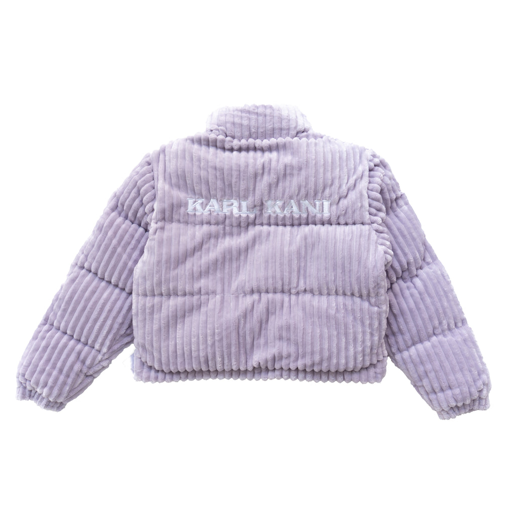 KARL KANI CORDUROY PUFFER JACKET – LILAC (W)