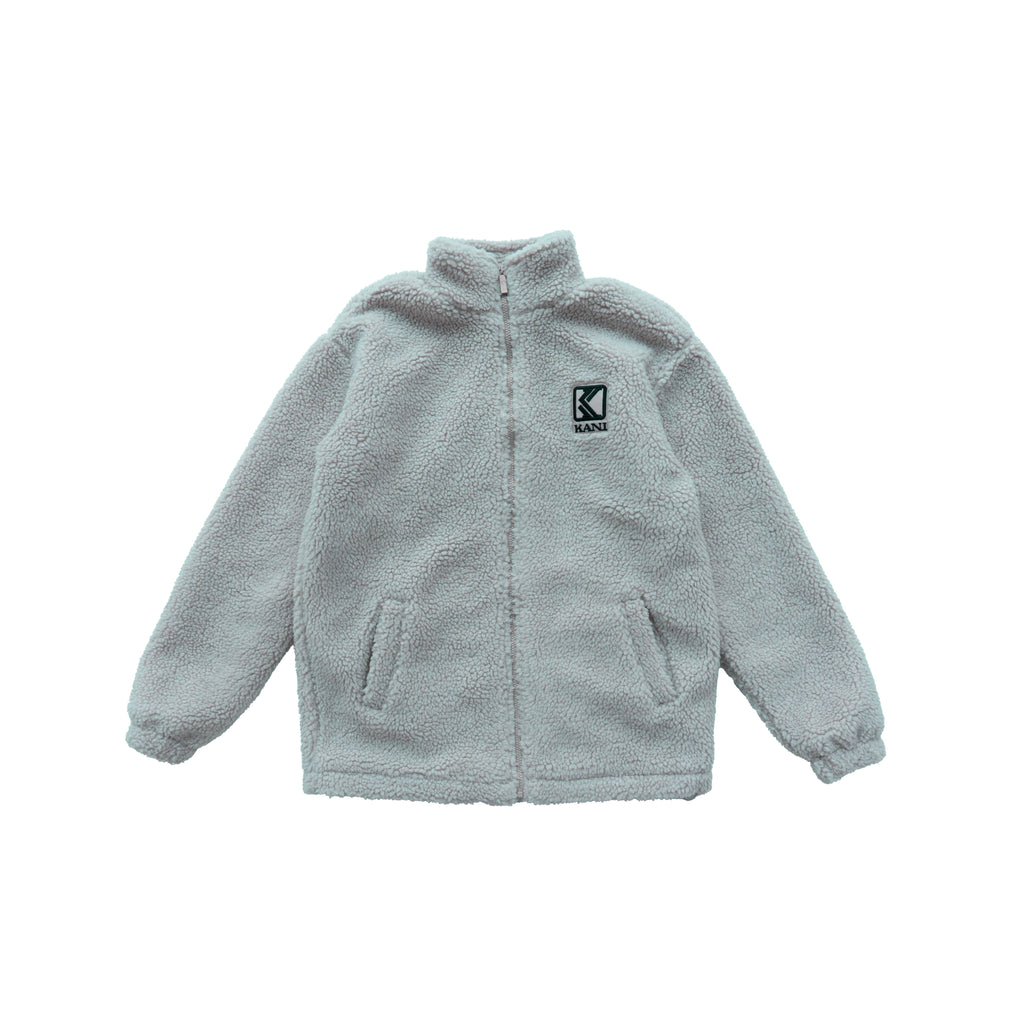 KARL KANI SHERPA FLEECE ZIP JACKET – BEIGE