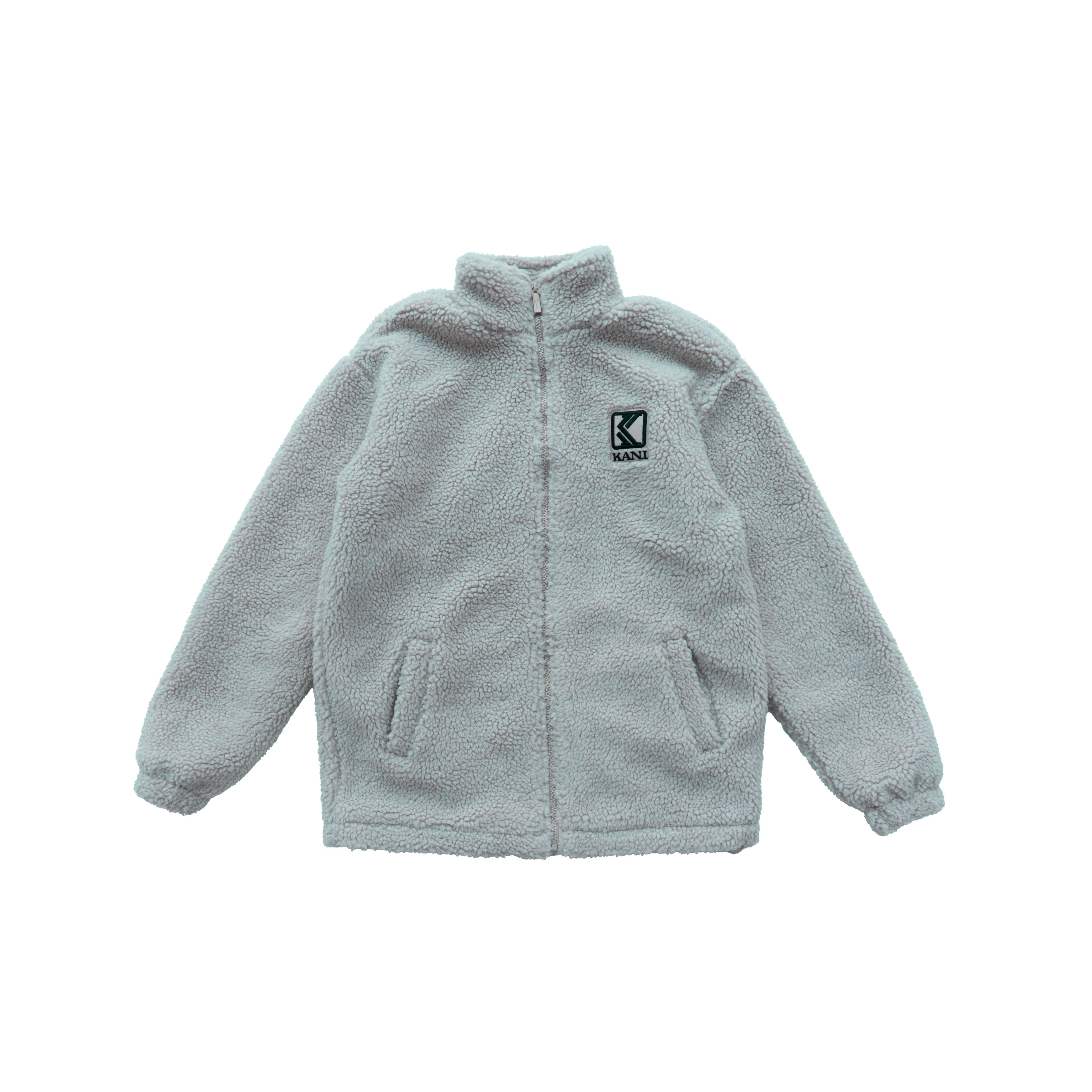 KARL KANI SHERPA FLEECE ZIP JACKET – BEIGE