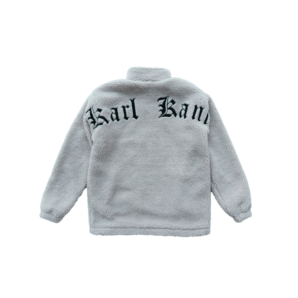 KARL KANI SHERPA FLEECE ZIP JACKET – BEIGE