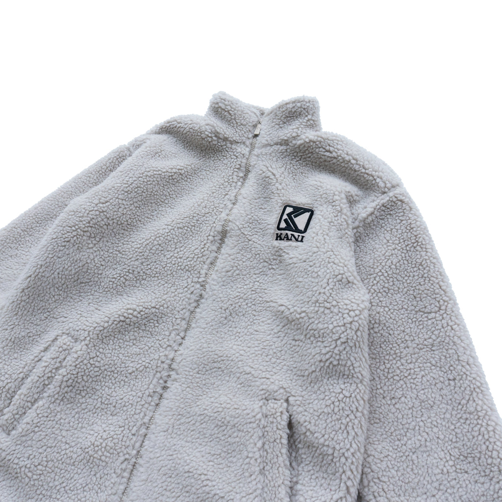KARL KANI SHERPA FLEECE ZIP JACKET – BEIGE