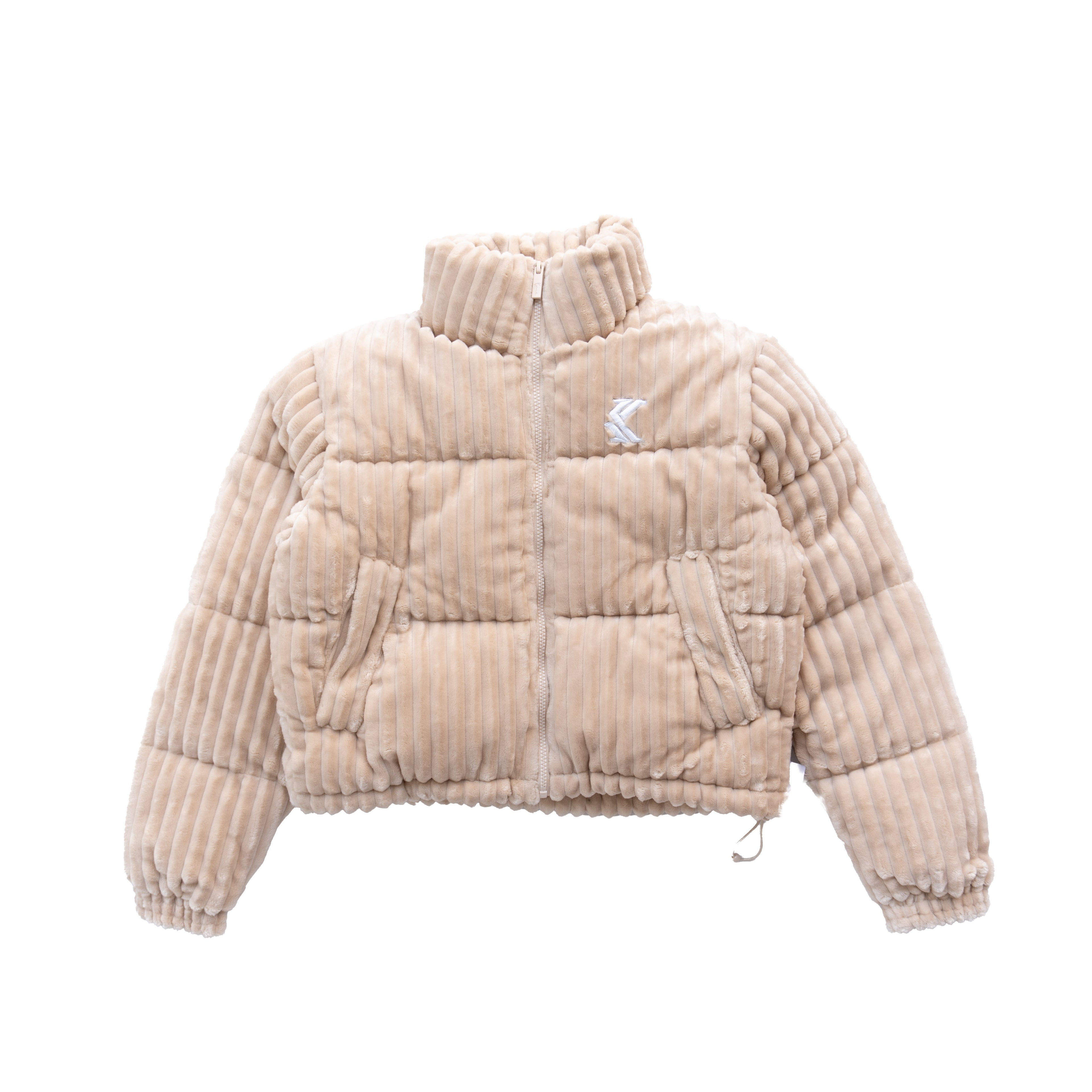 KARL KANI CORDUROY PUFFER JACKET – BEIGE (W)