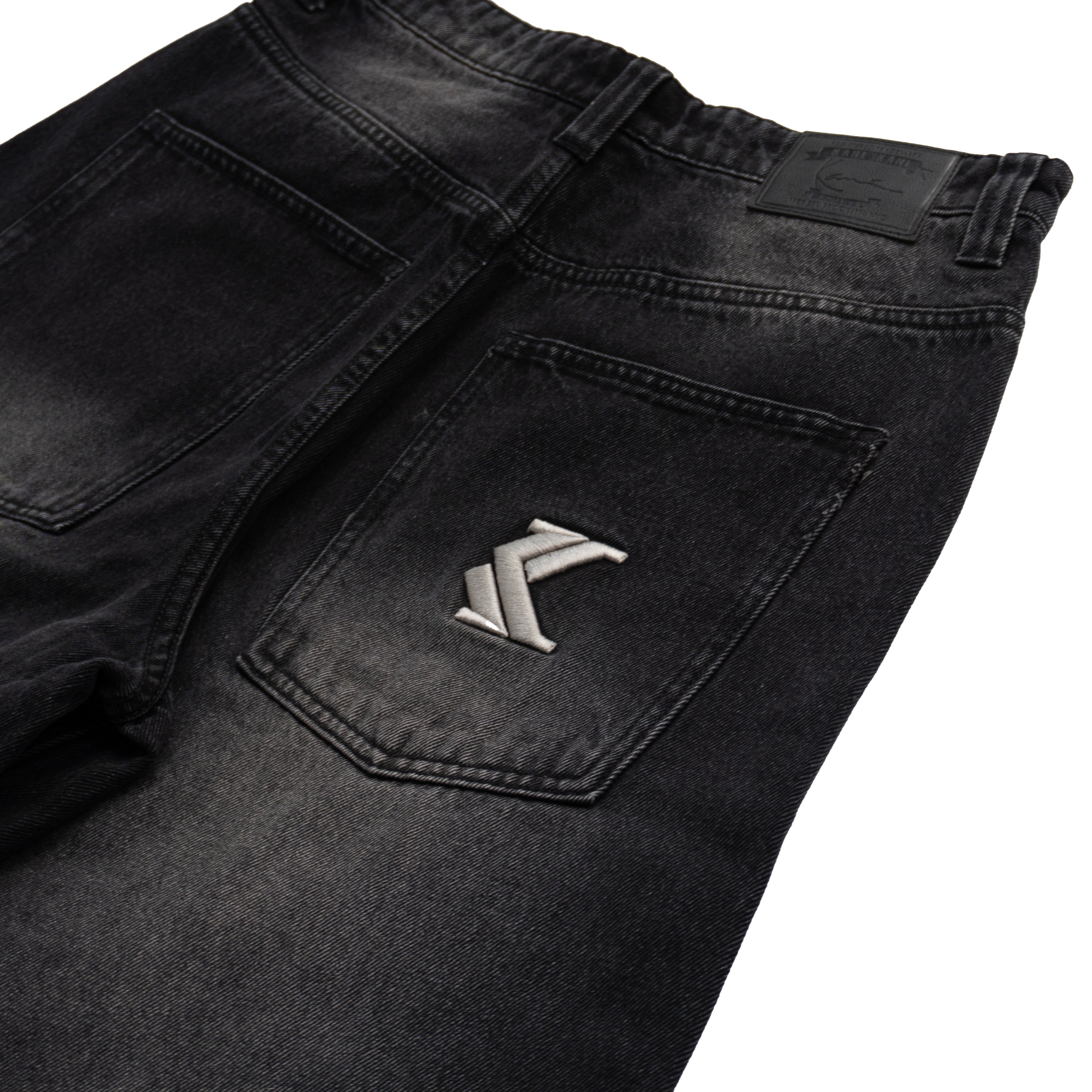 KARL KANI WASHED BAGGY JEANS – BLACK