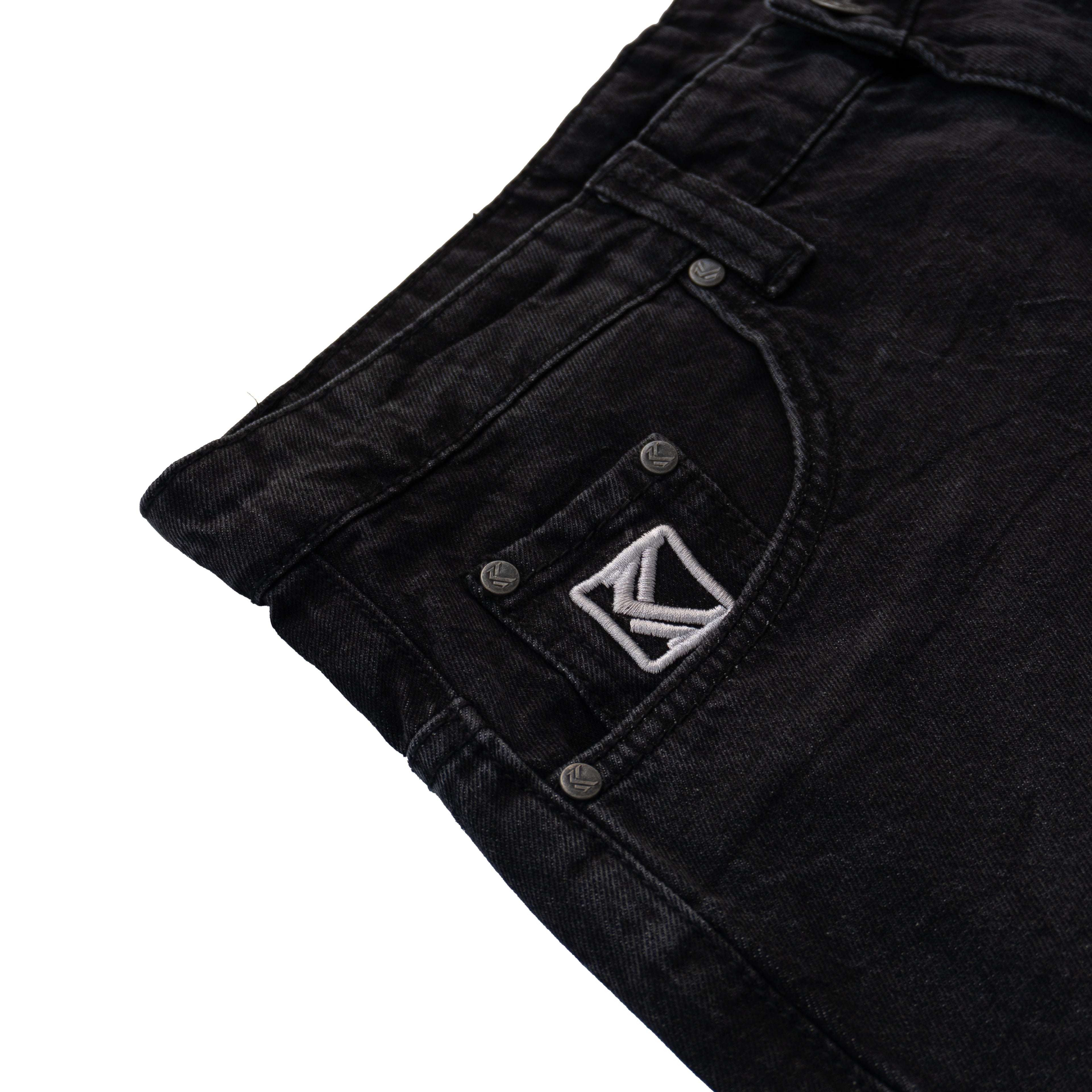 KARL KANI WASHED BLACK BAGGY JEANS – CONTRAST STITCH