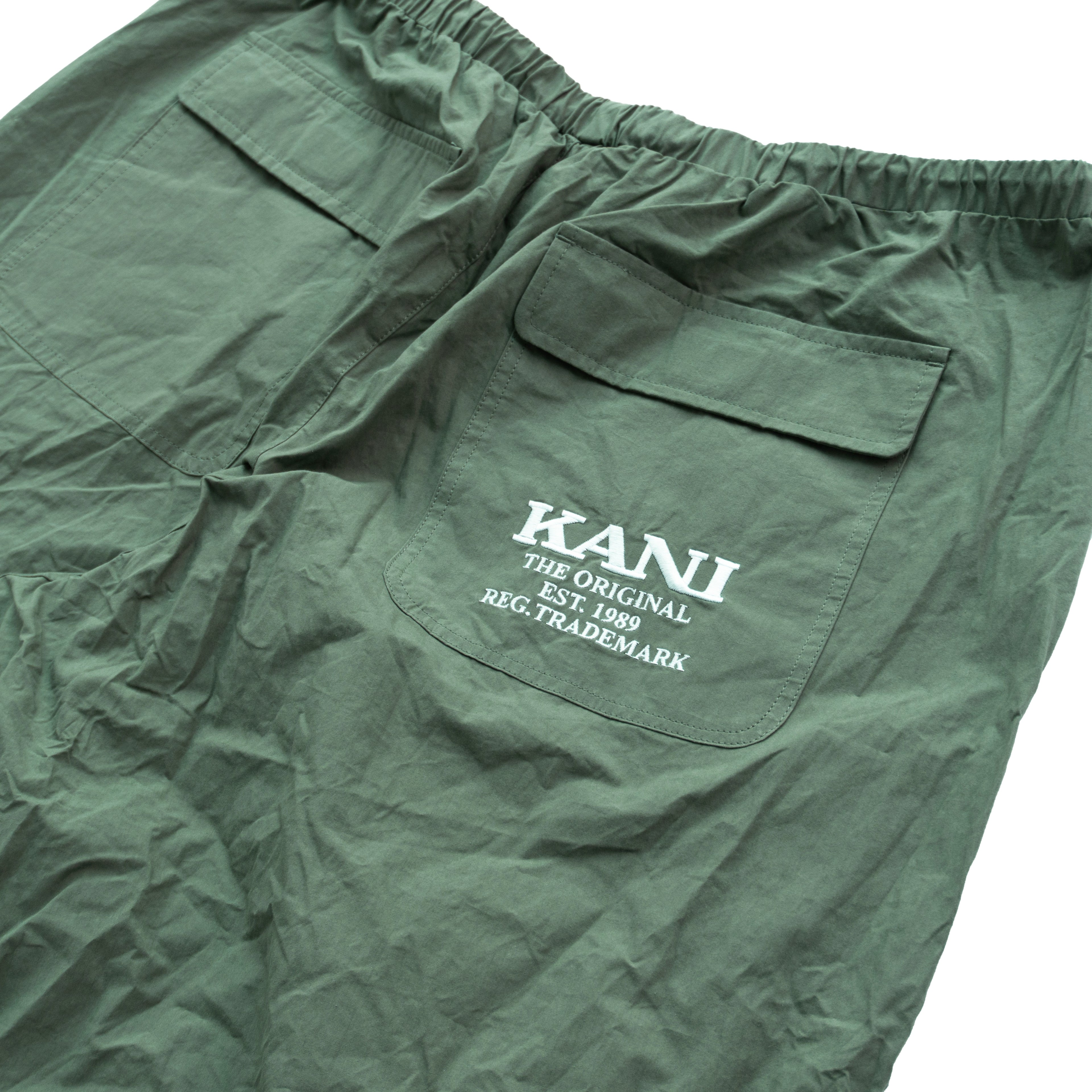 KARL KANI BAGGY TECH PANTS - OLIVE GREEN