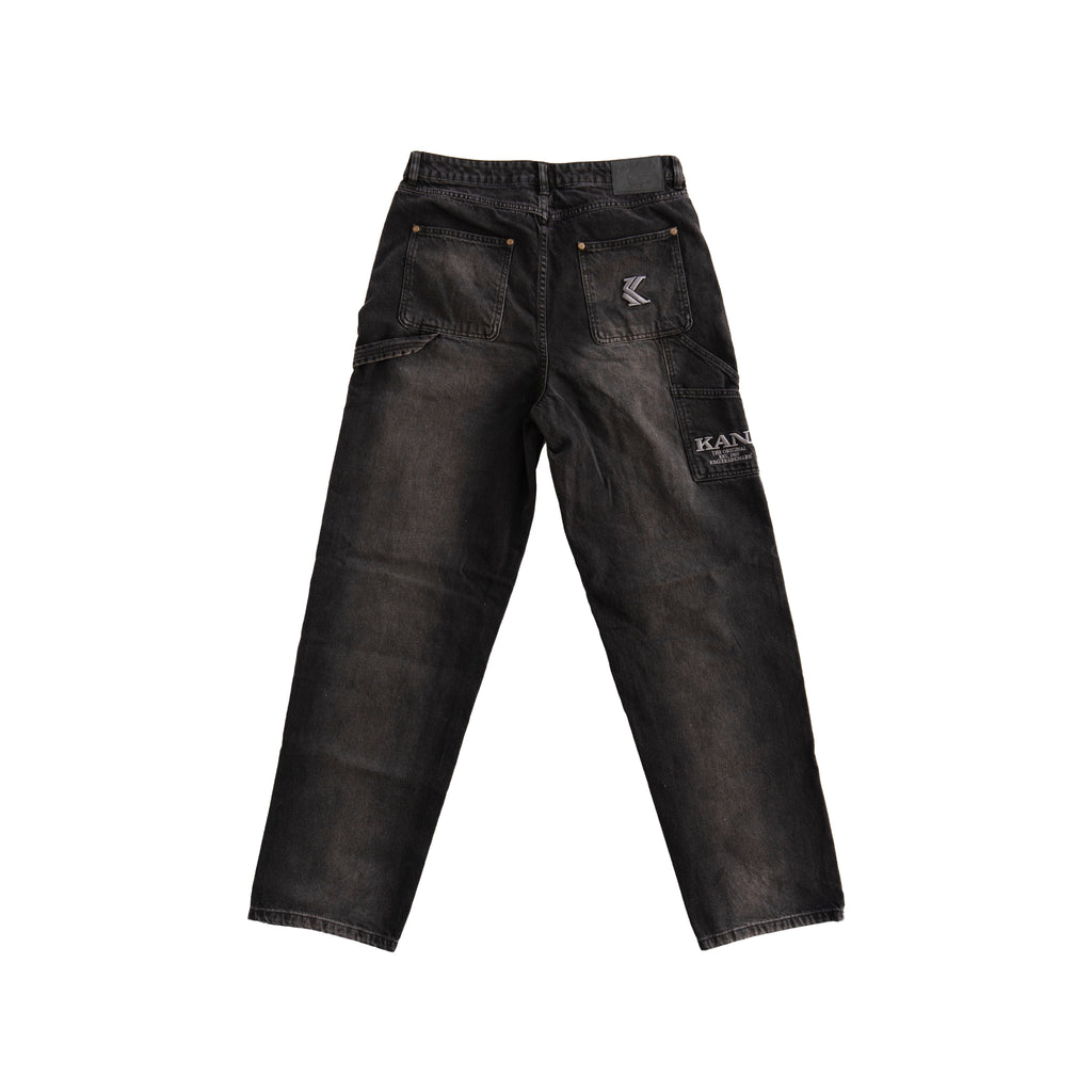 KARL KANI WASHED CARGO JEANS – BLACK (W)