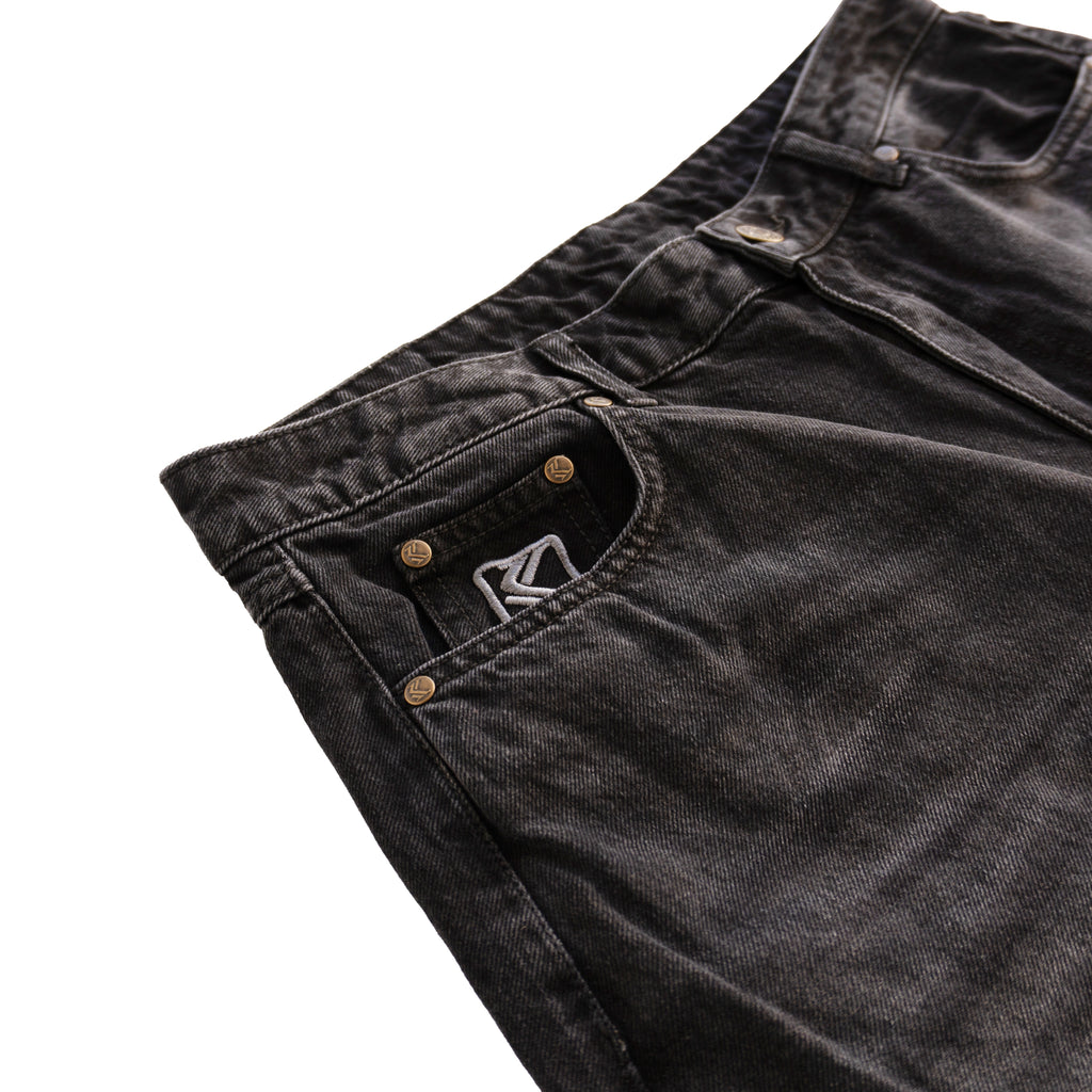 KARL KANI WASHED CARGO JEANS – BLACK (W)