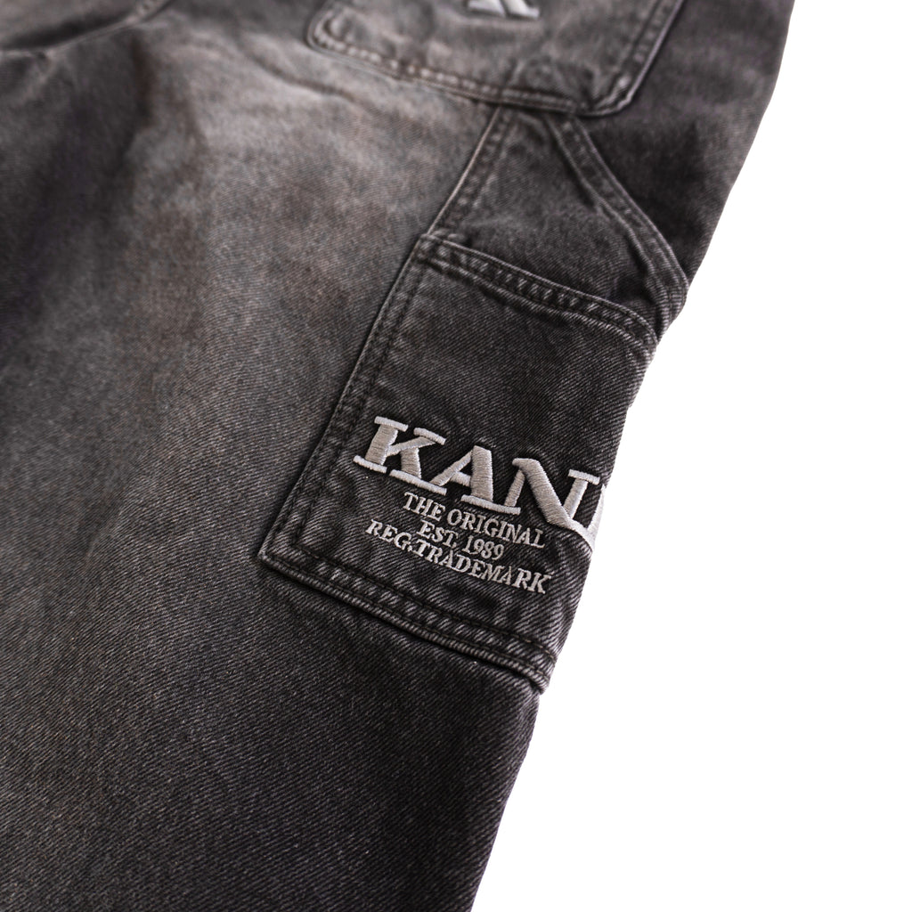 KARL KANI WASHED CARGO JEANS – BLACK (W)