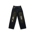 KARL KANI DISTRESSED BAGGY JEANS – BLACK / BROWN WASH
