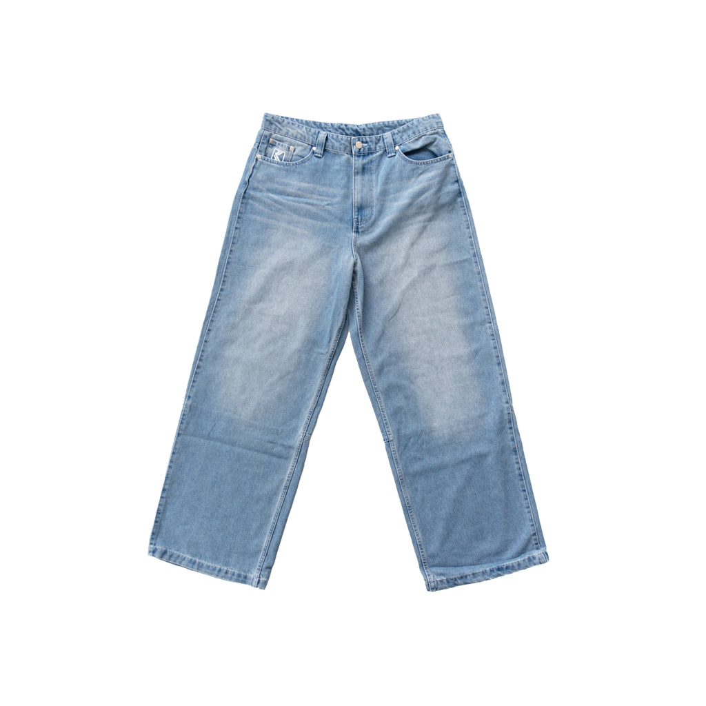 KARL KANI MONOGRAM POCKET BAGGY JEANS – LIGHT BLUE