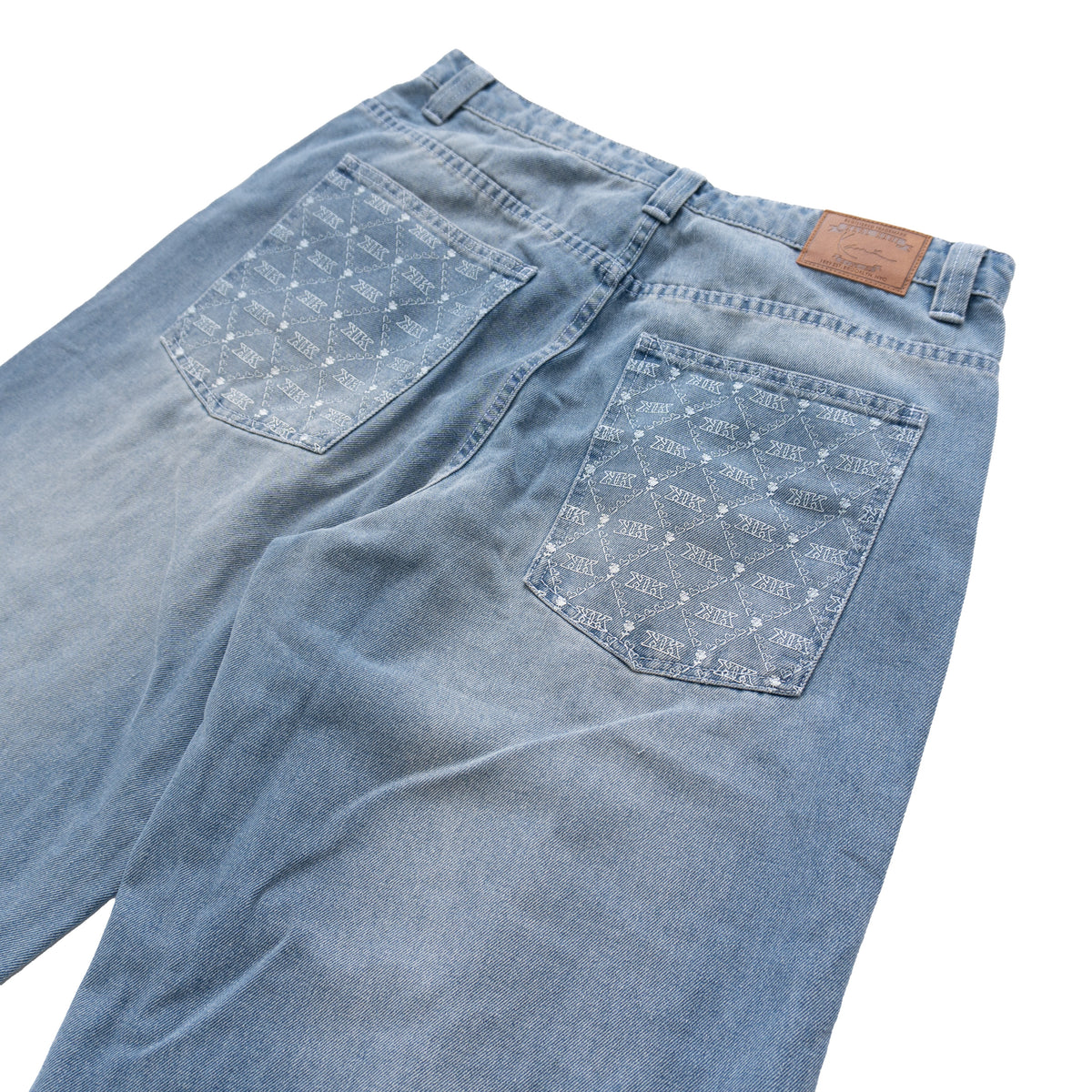 KARL KANI MONOGRAM POCKET BAGGY JEANS – LIGHT BLUE