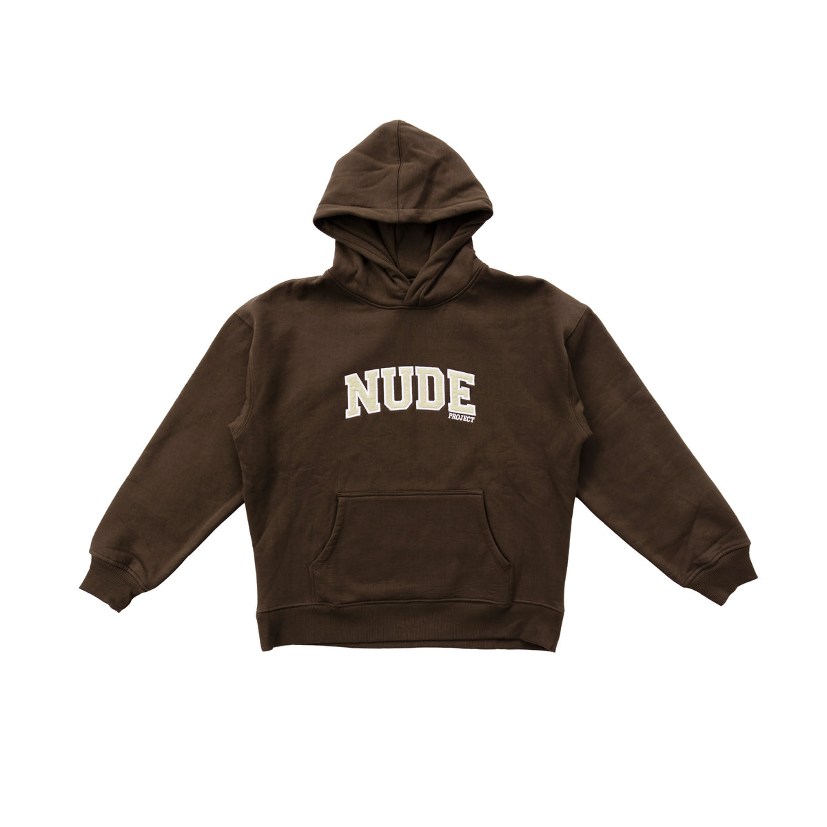 NUDE PROJECT COLLEGE LOGO HOODIE – BROWN