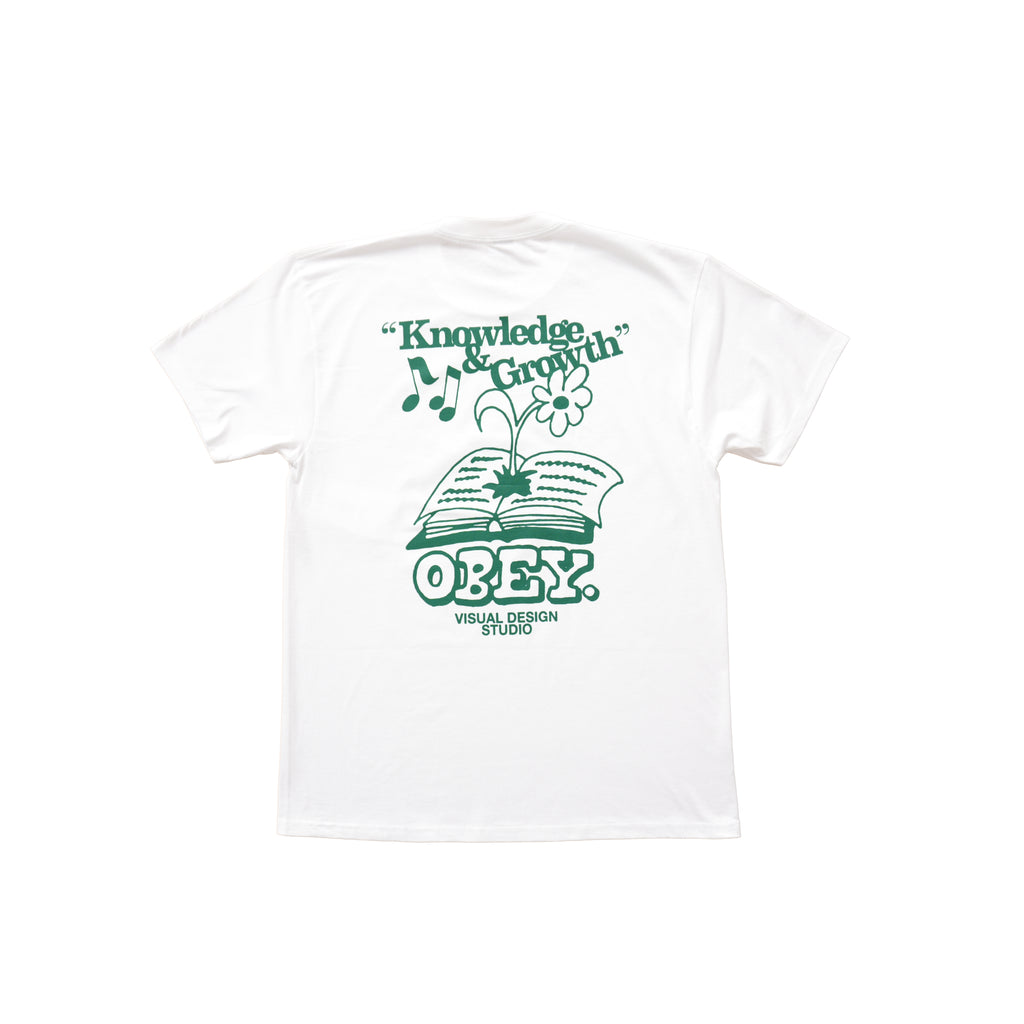 OBEY KNOWLEDGE & GROWTH T-SHIRT – WHITE