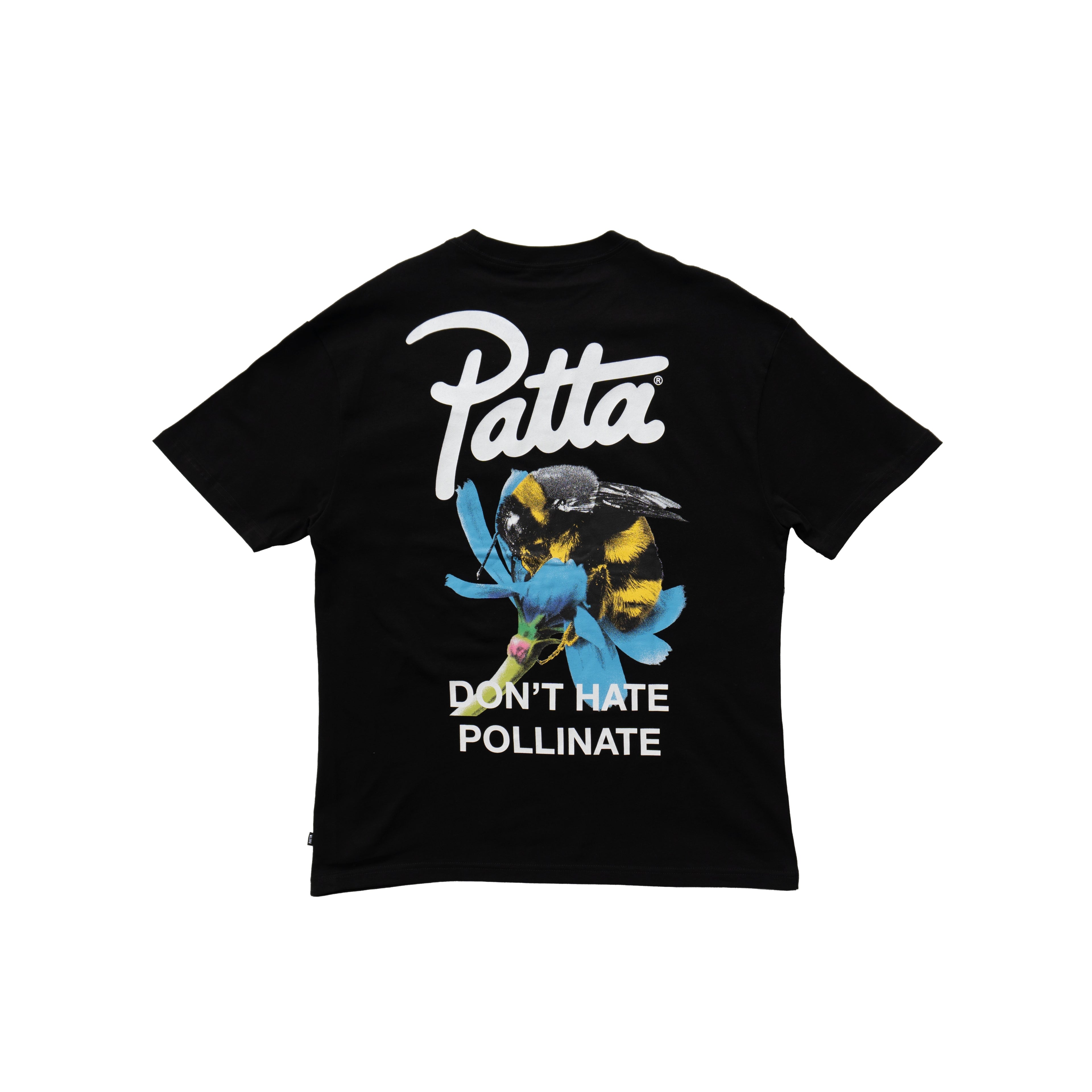 PATTA "DON'T HATE POLLINATE" GRAPHIC T-SHIRT - BLACK