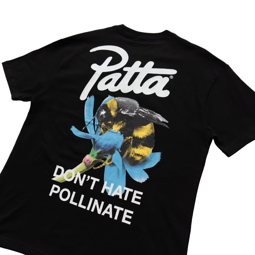 PATTA "DON'T HATE POLLINATE" GRAPHIC T-SHIRT - BLACK