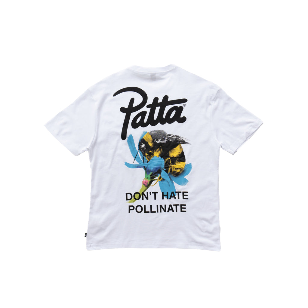 PATTA "DON'T HATE POLLINATE" GRAPHIC T-SHIRT - WHITE