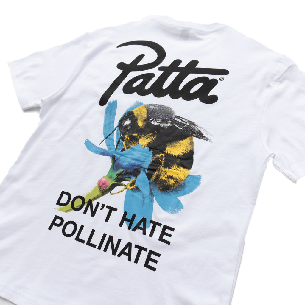 PATTA "DON'T HATE POLLINATE" GRAPHIC T-SHIRT - WHITE