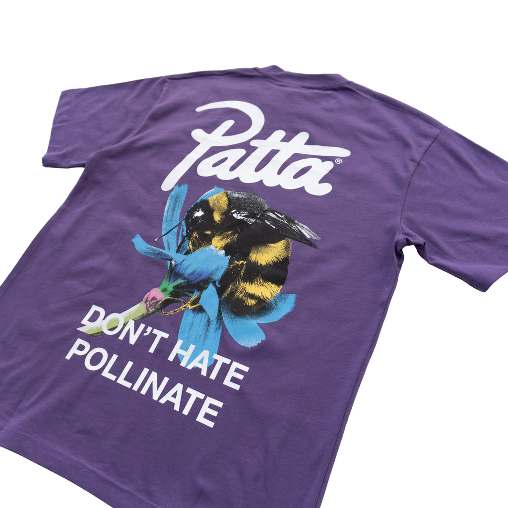 PATTA "DON'T HATE POLLINATE" GRAPHIC T-SHIRT - PURPLE