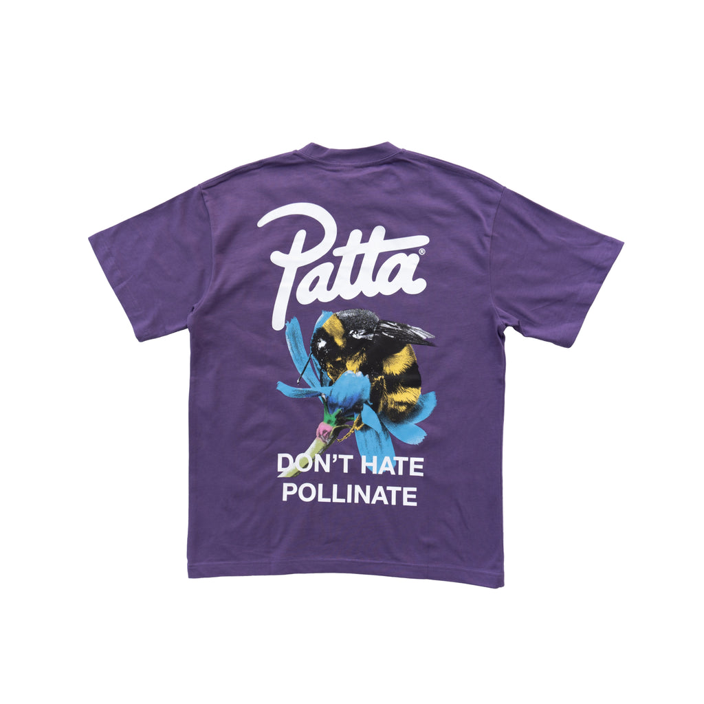 PATTA "DON'T HATE POLLINATE" GRAPHIC T-SHIRT - PURPLE