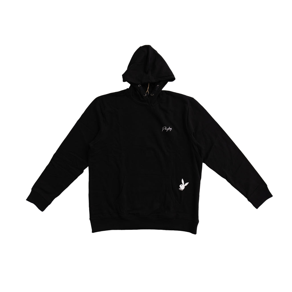 PLAYBOY LOGO PULLOVER HOODIE – BLACK