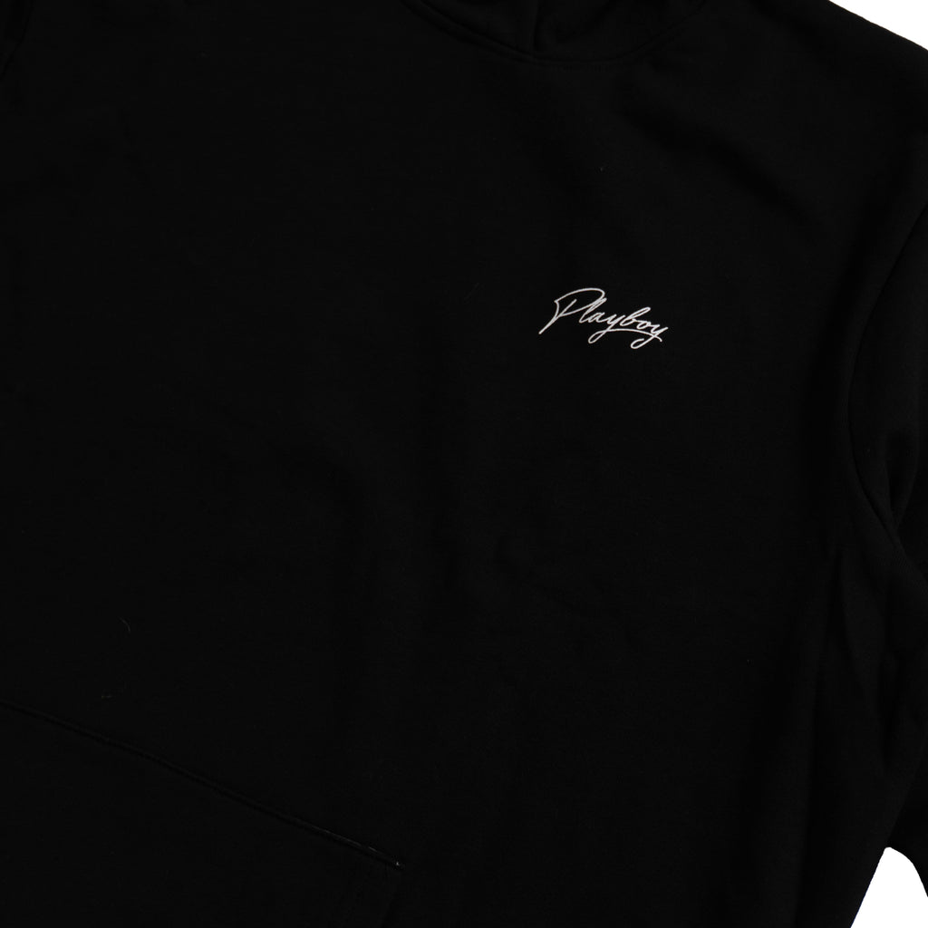 PLAYBOY LOGO PULLOVER HOODIE – BLACK