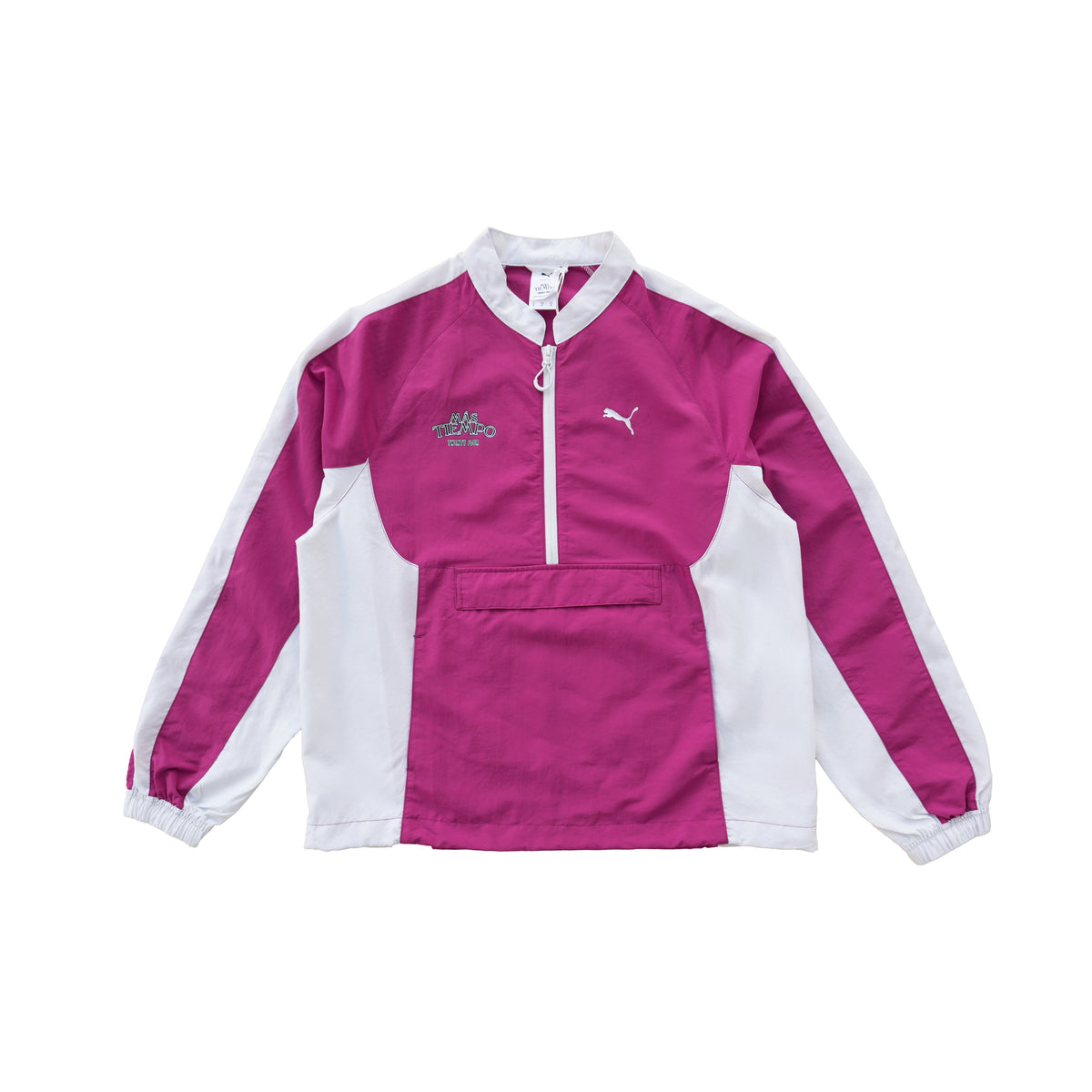 PUMA MÁS TIEMPO HALF-ZIP TRACK JACKET – MAGENTA / WHITE