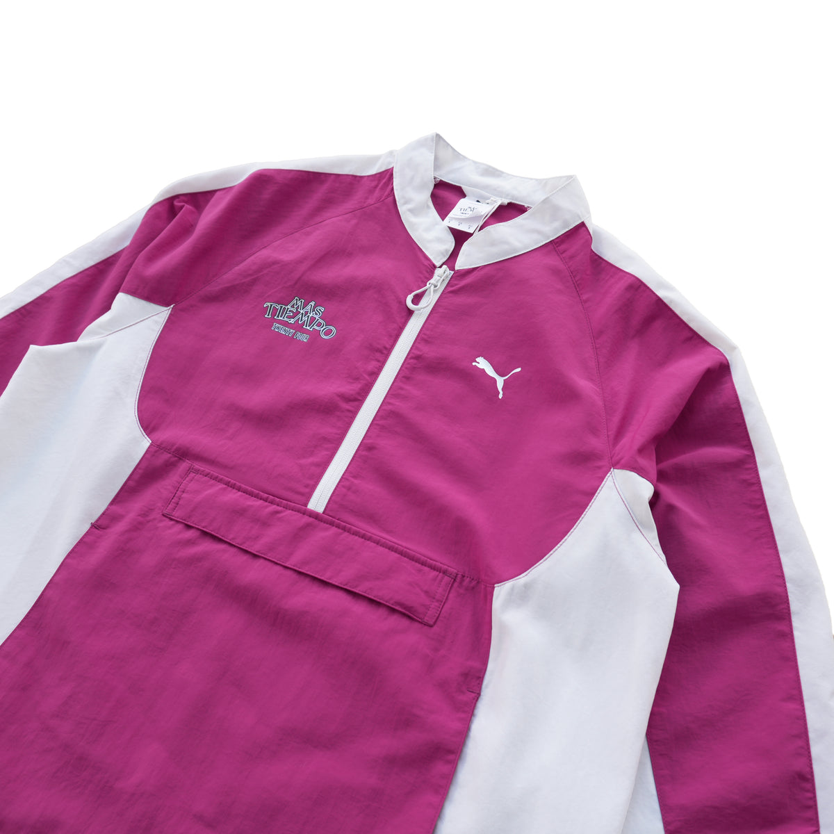 PUMA MÁS TIEMPO HALF-ZIP TRACK JACKET – MAGENTA / WHITE