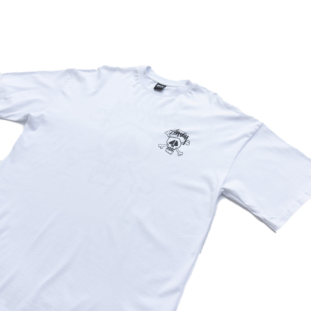 STÜSSY SKULL GRAPHIC T-SHIRT - WHITE