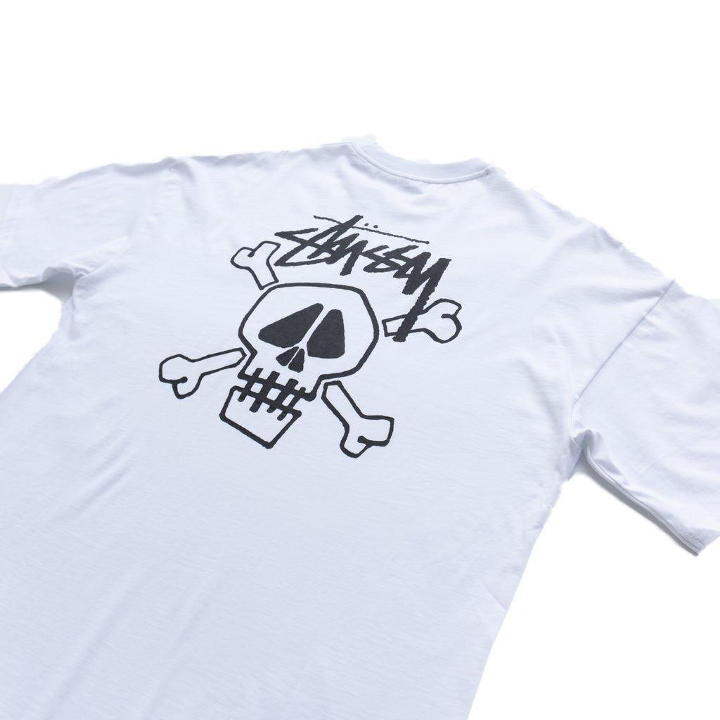 STÜSSY SKULL GRAPHIC T-SHIRT - WHITE