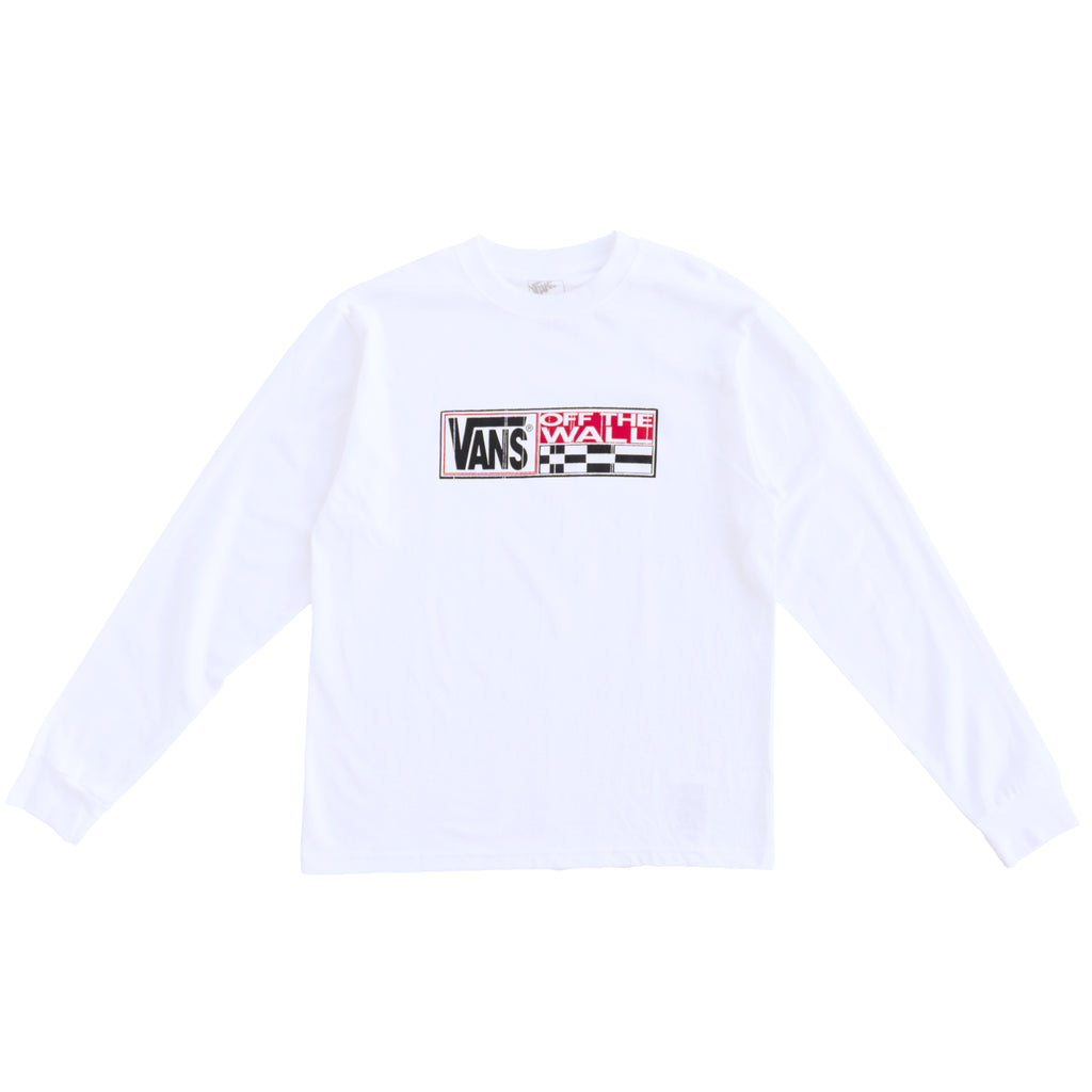 VANS OFF THE WALL CHECKERBOARD LONG SLEEVE T-SHIRT – WHITE