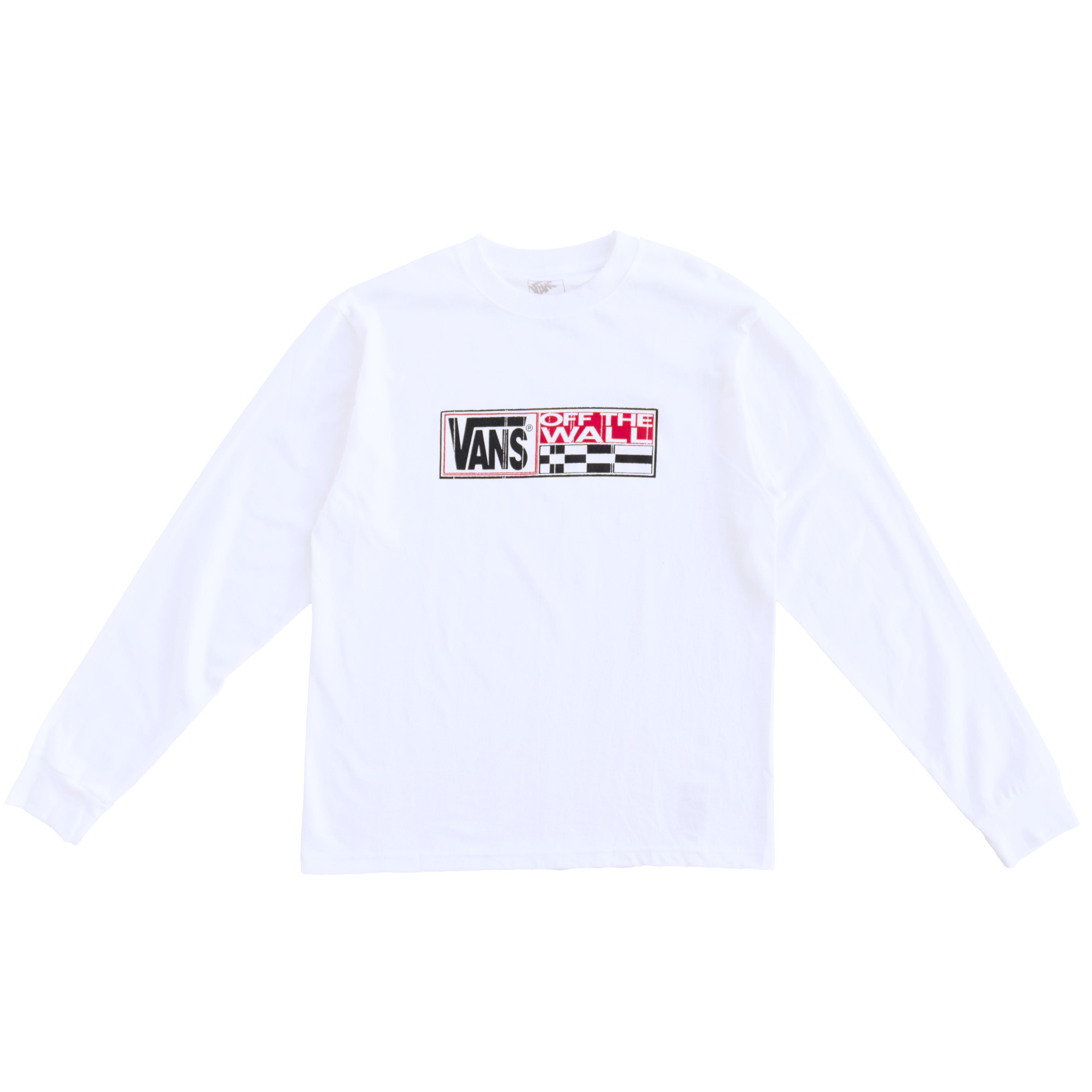 VANS OFF THE WALL CHECKERBOARD LONG SLEEVE T-SHIRT – WHITE