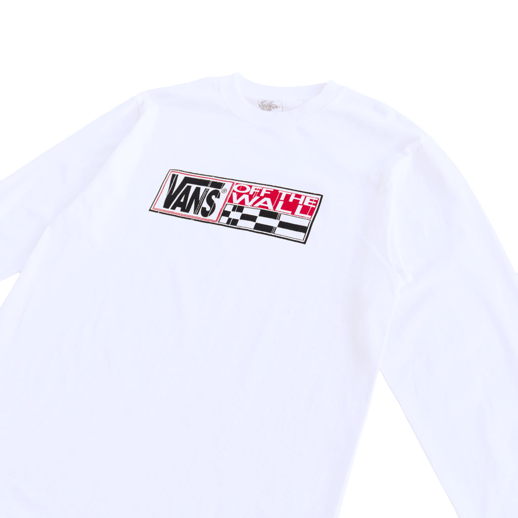 VANS OFF THE WALL CHECKERBOARD LONG SLEEVE T-SHIRT – WHITE