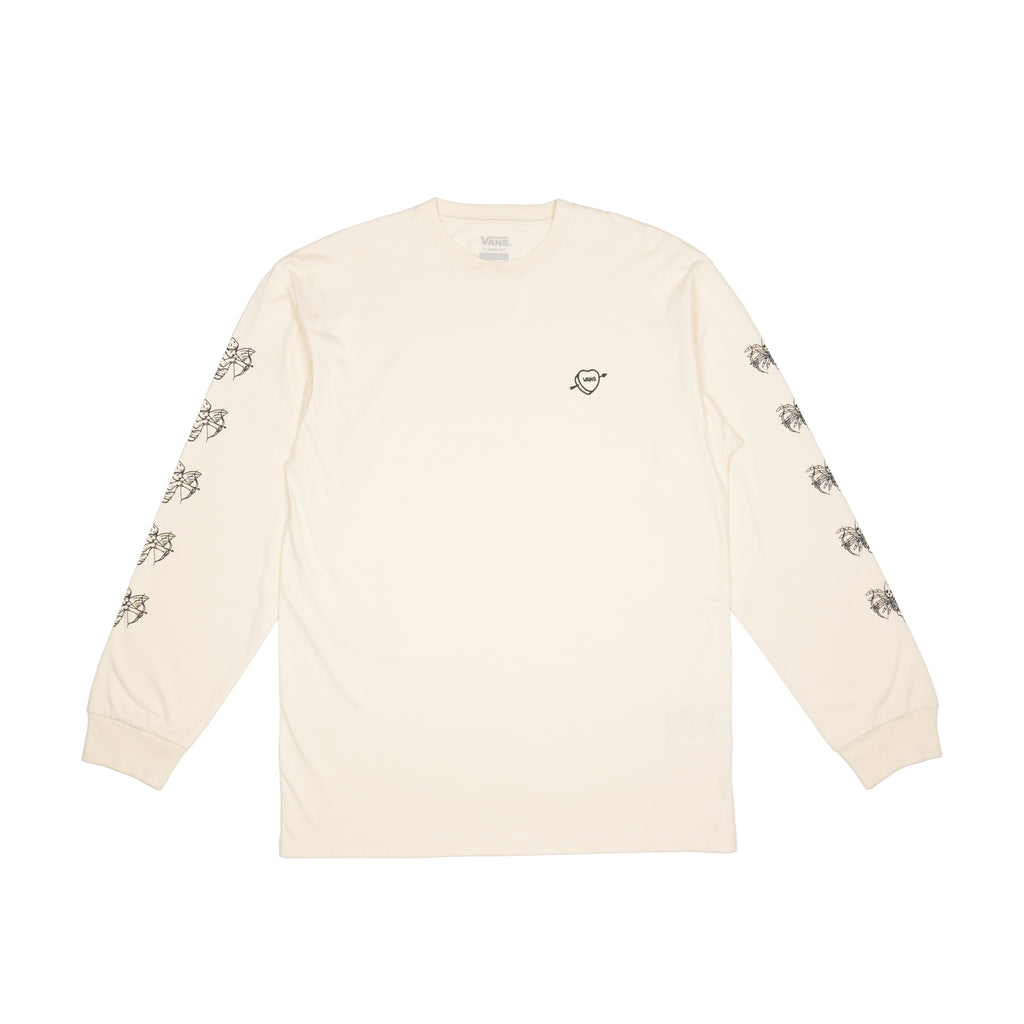 VANS HEART & SKELETON LONG SLEEVE T-SHIRT – CREAM