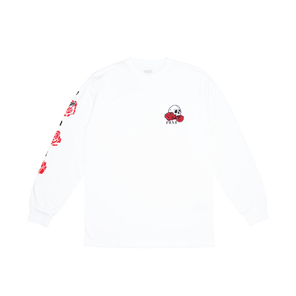 VANS SKULL & ROSES LONG SLEEVE T-SHIRT – WHITE
