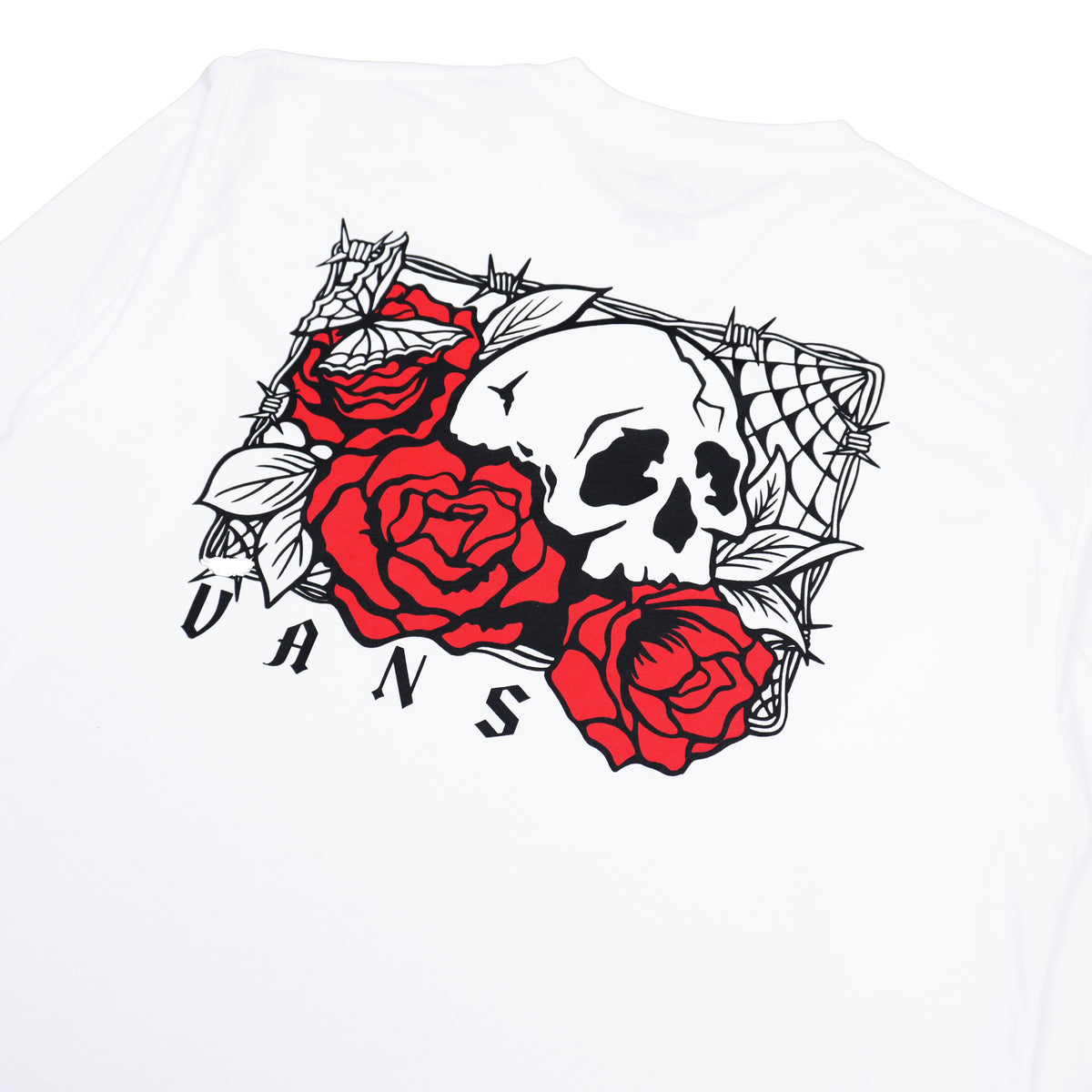 VANS SKULL & ROSES LONG SLEEVE T-SHIRT – WHITE