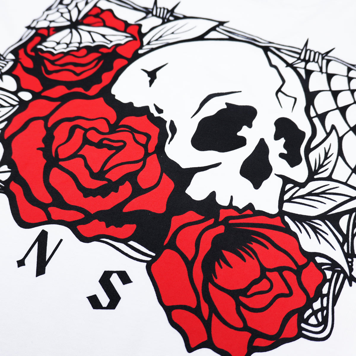 VANS SKULL & ROSES LONG SLEEVE T-SHIRT – WHITE
